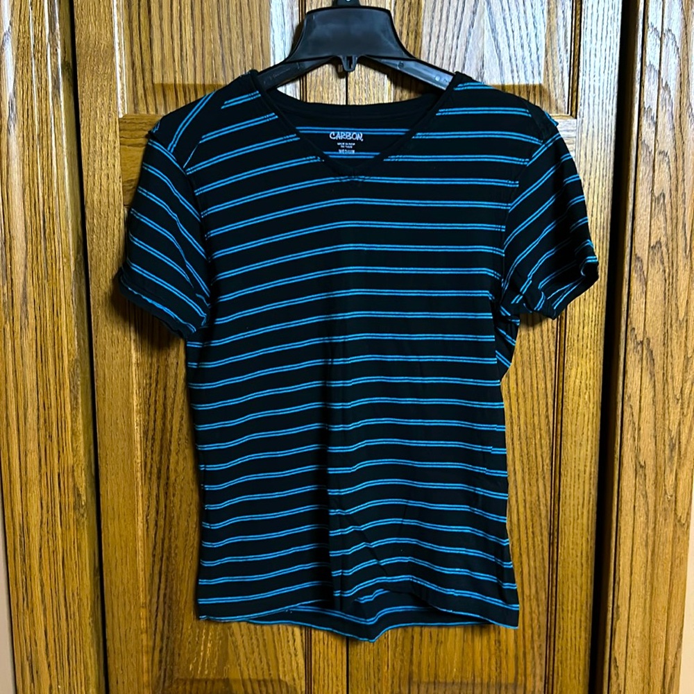 Men’s Rue21 Carbon Blue/Black Stripe T-Shirt - Medium